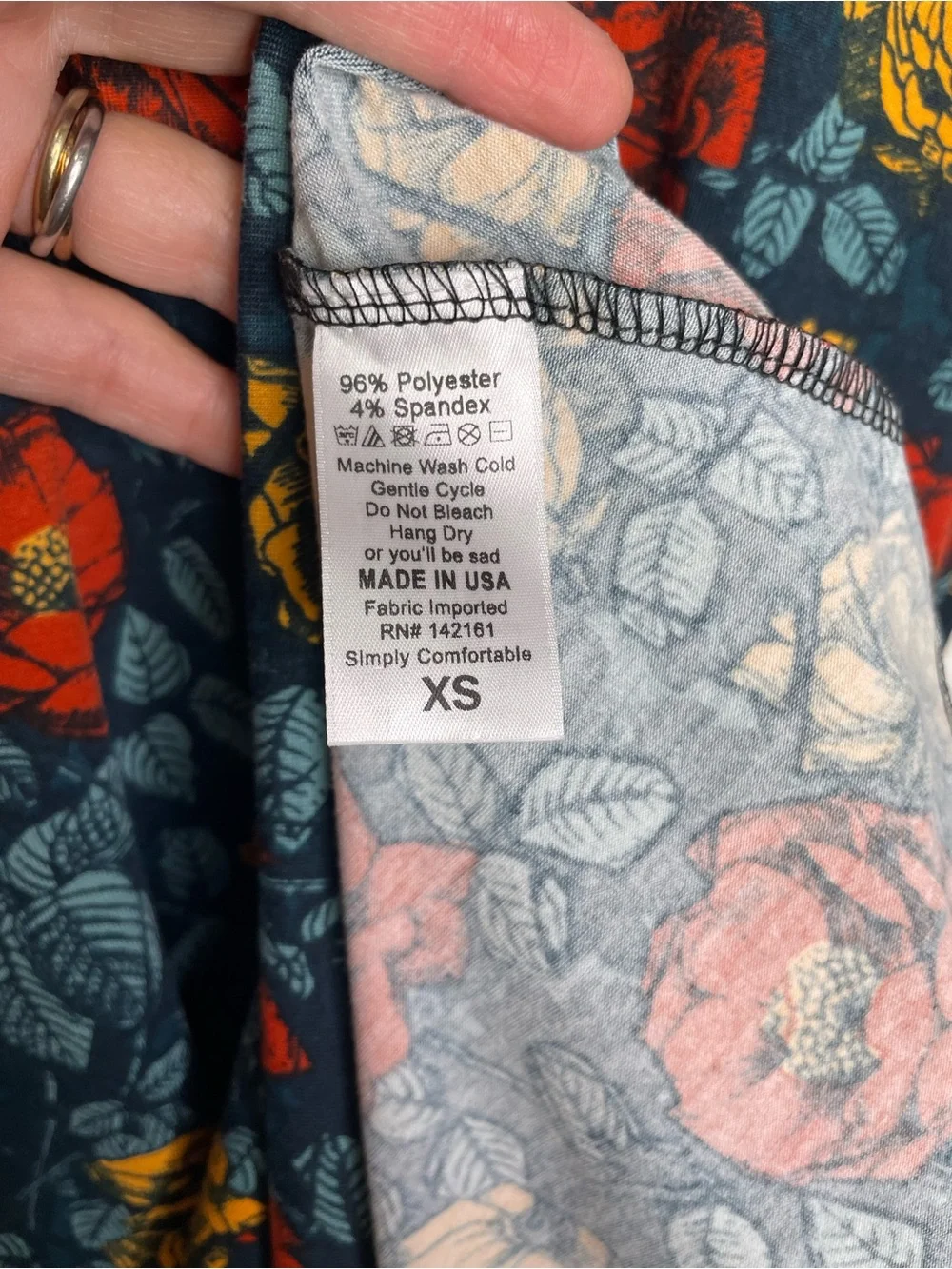 LuLaRoe Floral Maxi Skirt in Teal with Red & Mustard Roses